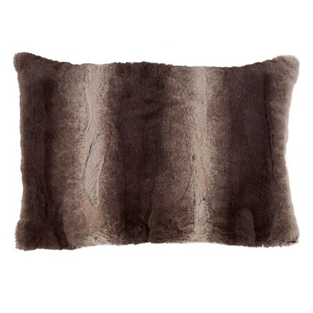 Saro Lifestyle SARO 050.CT1420B 14 x 20 in. Faux Fur Animal Print Poly Filled Throw Pillow - Chocolate 050.CT1420B